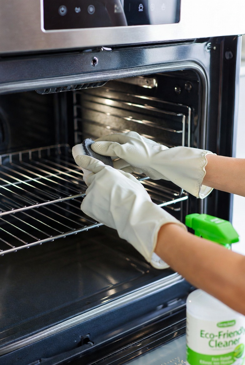 Deep clean detail, scrubbing appliances