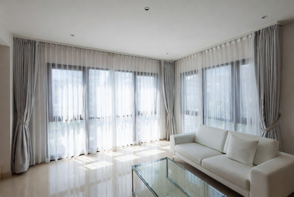 Clean spacious room with airy feel